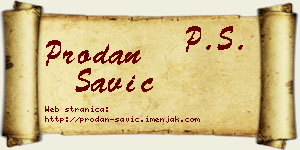 Prodan Savić vizit kartica